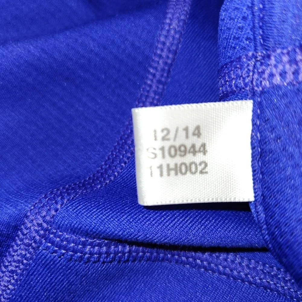 Adidas Vibrant Blue Full Zip Climalite Jacket Size S Front & Back Ruching Soft